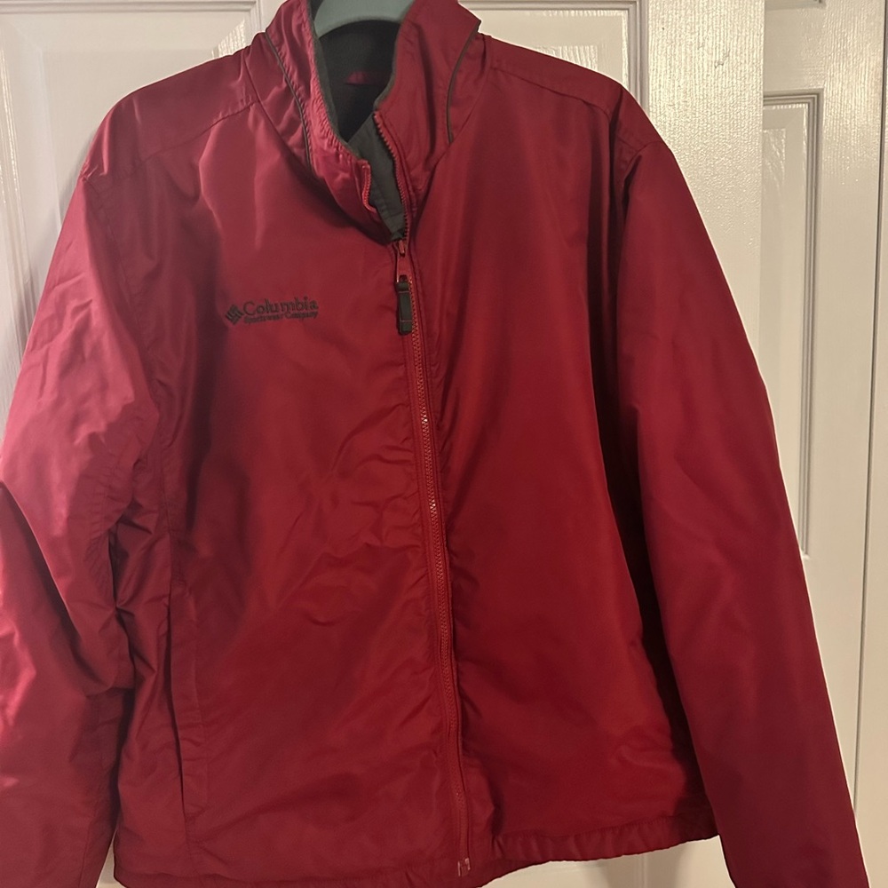 Columbia Red/Maroon Outdoor Jacket with Subtle Embroidered Logo